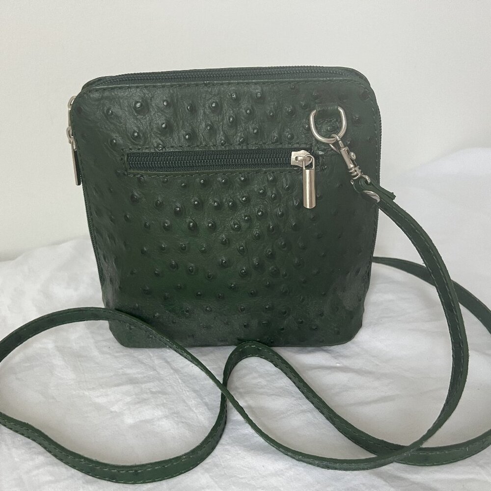 Borse in Pelle Genuine ostrich green leather purse